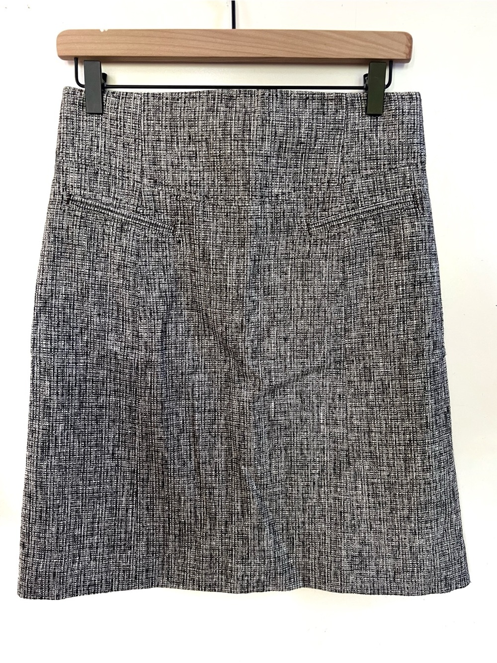 Rebecca Taylor Tweed Skirt Black White Textured Mini Size 8